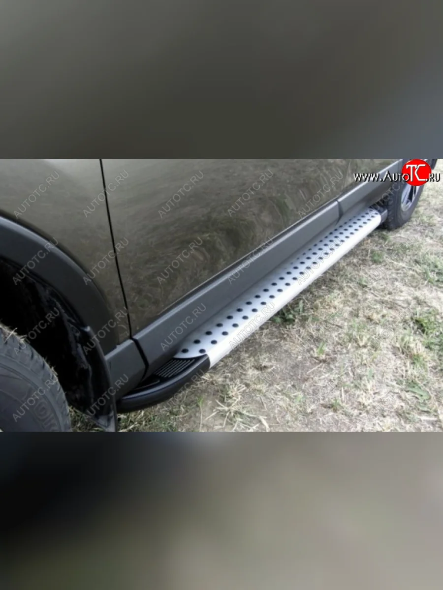 Пороги алюминиевые Slitkoff  KIA Sportage (2010-2014) 3 SL (Standart Silver)  в Самаре Самарской области