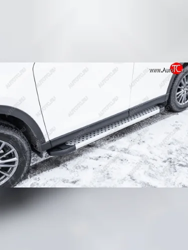 Пороги алюминиевые Slitkoff (Standart Silver) Mazda MX-5 (2005-2015)