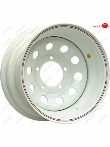 Штампованый диск OFF-ROAD Wheels (стальной усиленный, круг - белый, на барабанные тормоза). 8.0 x 15 
