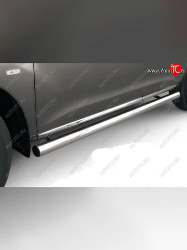 Защита порогов труба Slitkoff (Ø 76 мм) (Полированная нержавейка) Chery Tiggo 7 (2016-2020)