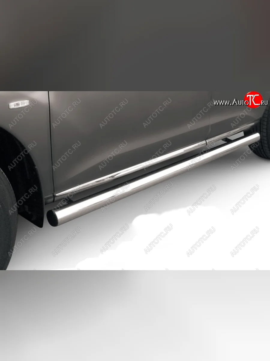 Защита порогов труба Slitkoff (Ø 76 мм) Chery Tiggo 7 (2016-2020) (Полированная нержавейка)  в Керчи Республика Крым