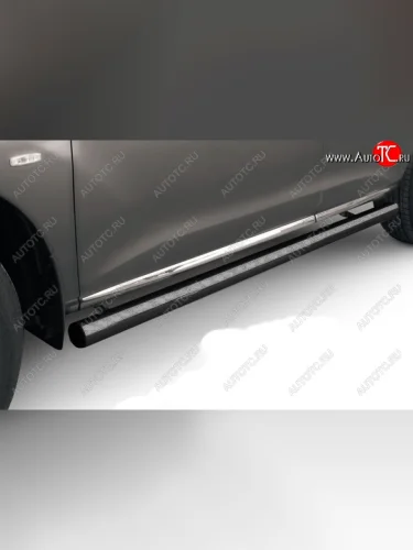 Защита порогов Slitkoff (Ø 76 мм, труба) (Цвет: черный) Chery Tiggo 7 (2016-2020)