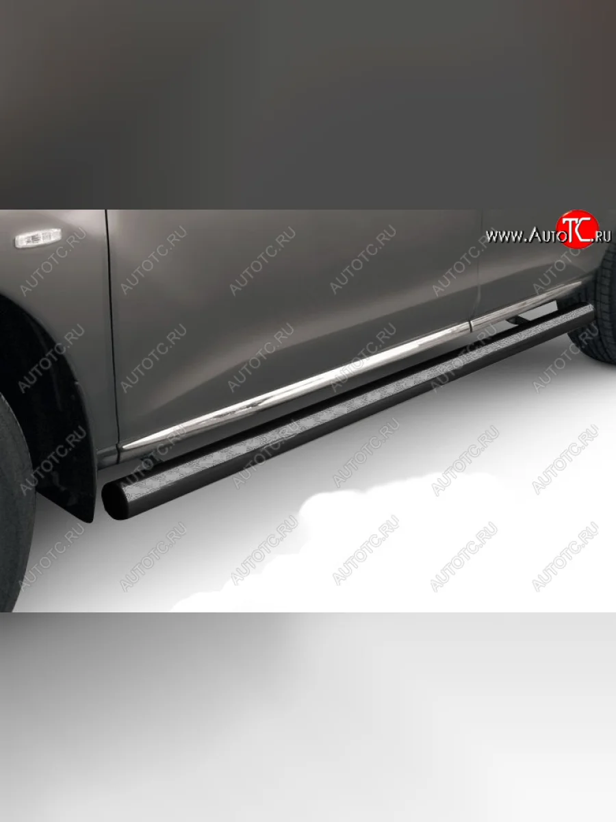 Защита порогов Slitkoff (Ø 76 мм, труба)  Chery Tiggo 7 (2016-2020) (Цвет: черный)  в Самаре Самарской области