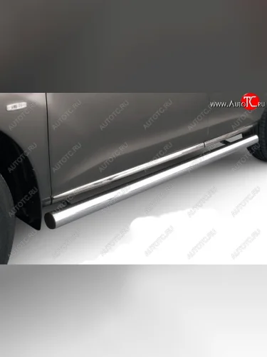 Защита порогов Slitkoff (Ø76 мм, труба) (Цвет: серебристый) Chery Tiggo 7 (2016-2020)