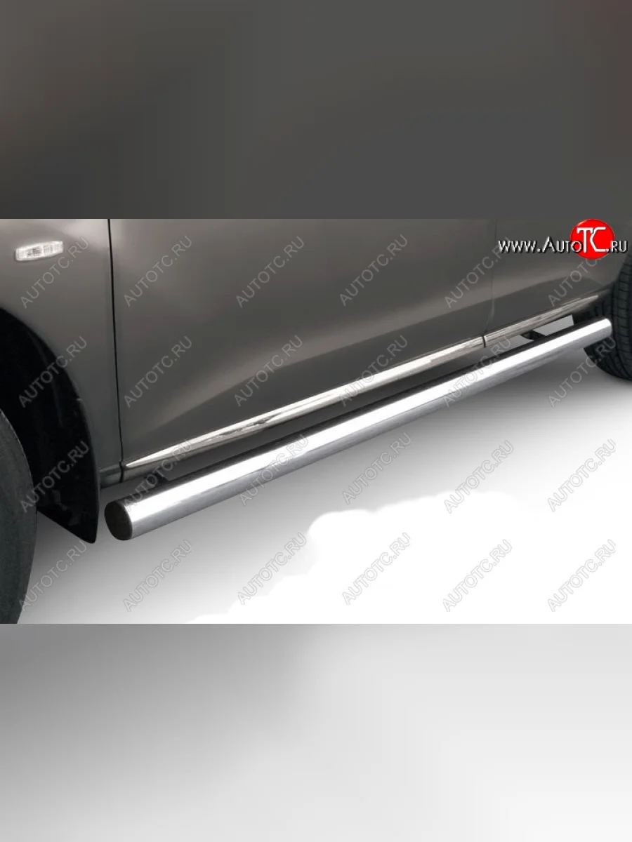 Защита порогов Slitkoff (Ø76 мм, труба) Chery Tiggo 7 (2016-2020) (Цвет: серебристый)  в Керчи Республика Крым