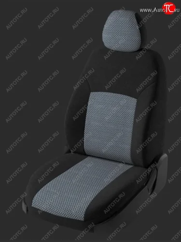 Чехлы для сидений Lord Autofashion Дублин (жаккард, спинка 60/40, 3 Г-образных подголовника) (Черный, вставка Стежок серый) Ravon Nexia R3 (2016-2020)