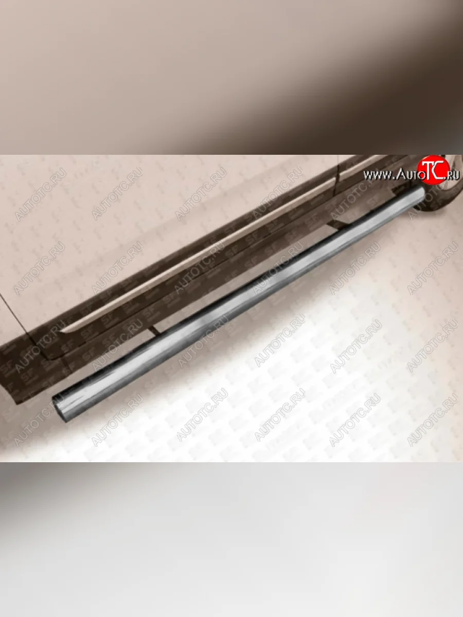 Защита порогов Slitkoff (Ø 76 мм, труба) Chery Tiggo 5 (T21) дорестайлинг (2014-2017) (Цвет: серебристый)  в Самаре Самарской области