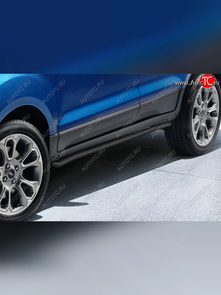 Защита порогов Slitkoff (Ø 57 мм, труба) Ford EcoSport B515 рестайлинг (2017-2019)  в Керчи Республика Крым