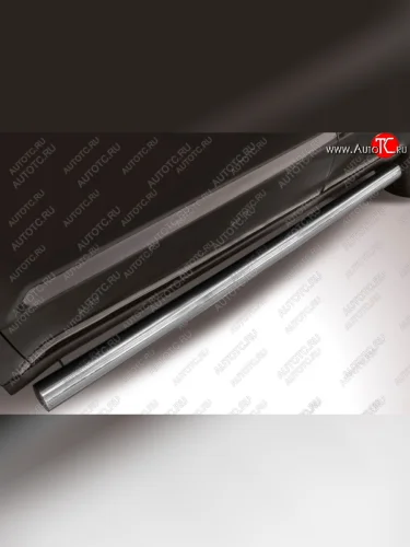 Защита порогов Slitkoff (Ø 76 мм, труба) (Цвет: серебристый) Geely Emgrand X7 (2015-2018) 1-ый рестайлинг