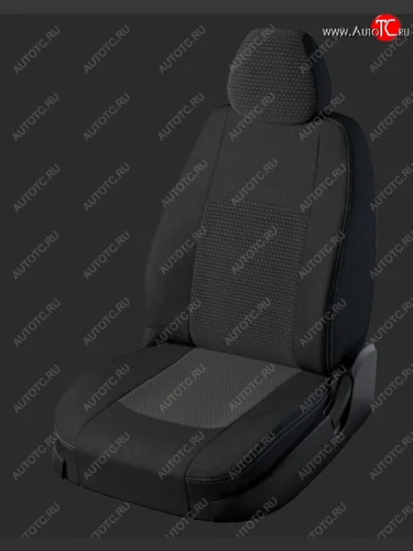 Чехлы для сидений Lord Autofashion Турин (жаккард, спинка 60/40+подлокотник, 2 П- и 1 Г- образных подголовника) (Чёрный, вставка Чёрный Мокка) Daewoo Gentra седан (2005-2011)