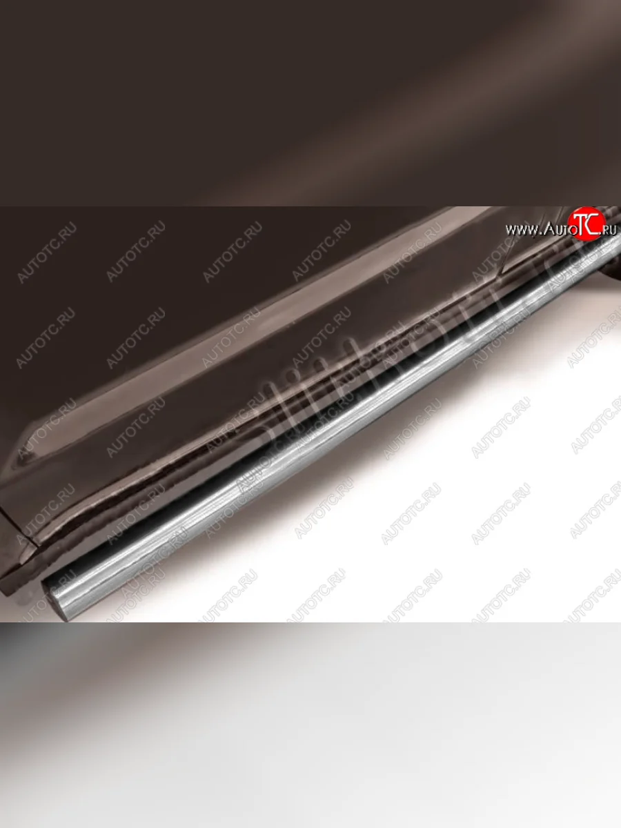 Защита порогов Slitkoff ((Ø 76 мм, труба) Geely Emgrand X7 дорестайлинг (2011-2015) (Цвет: серебристый)  в Керчи Республика Крым