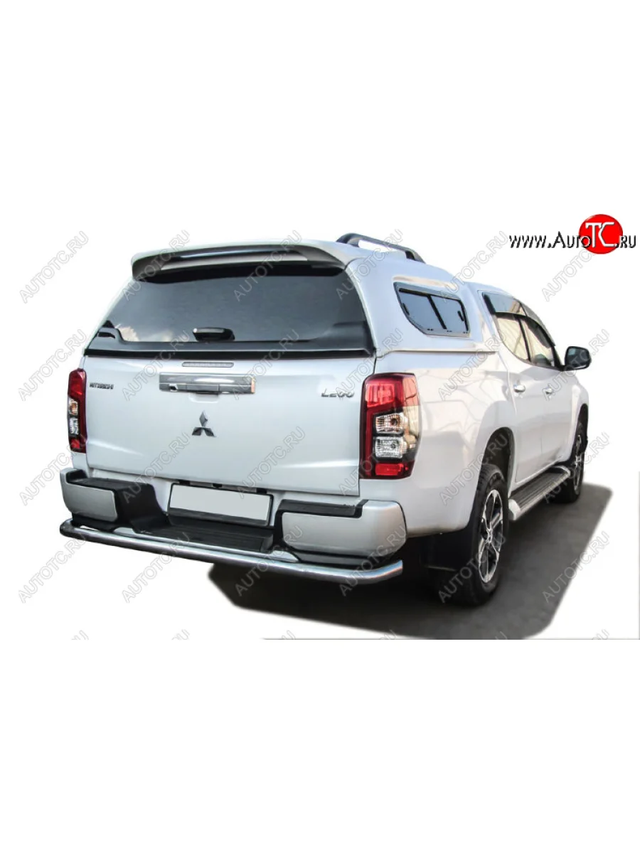 Защита заднего бампера Slitkoff (Ø 57 мм, с бампером) Mitsubishi L200 5 KK,KL рестайлинг (2018-2022) (Нержавеющая сталь)  с доставкой в г. Керчь