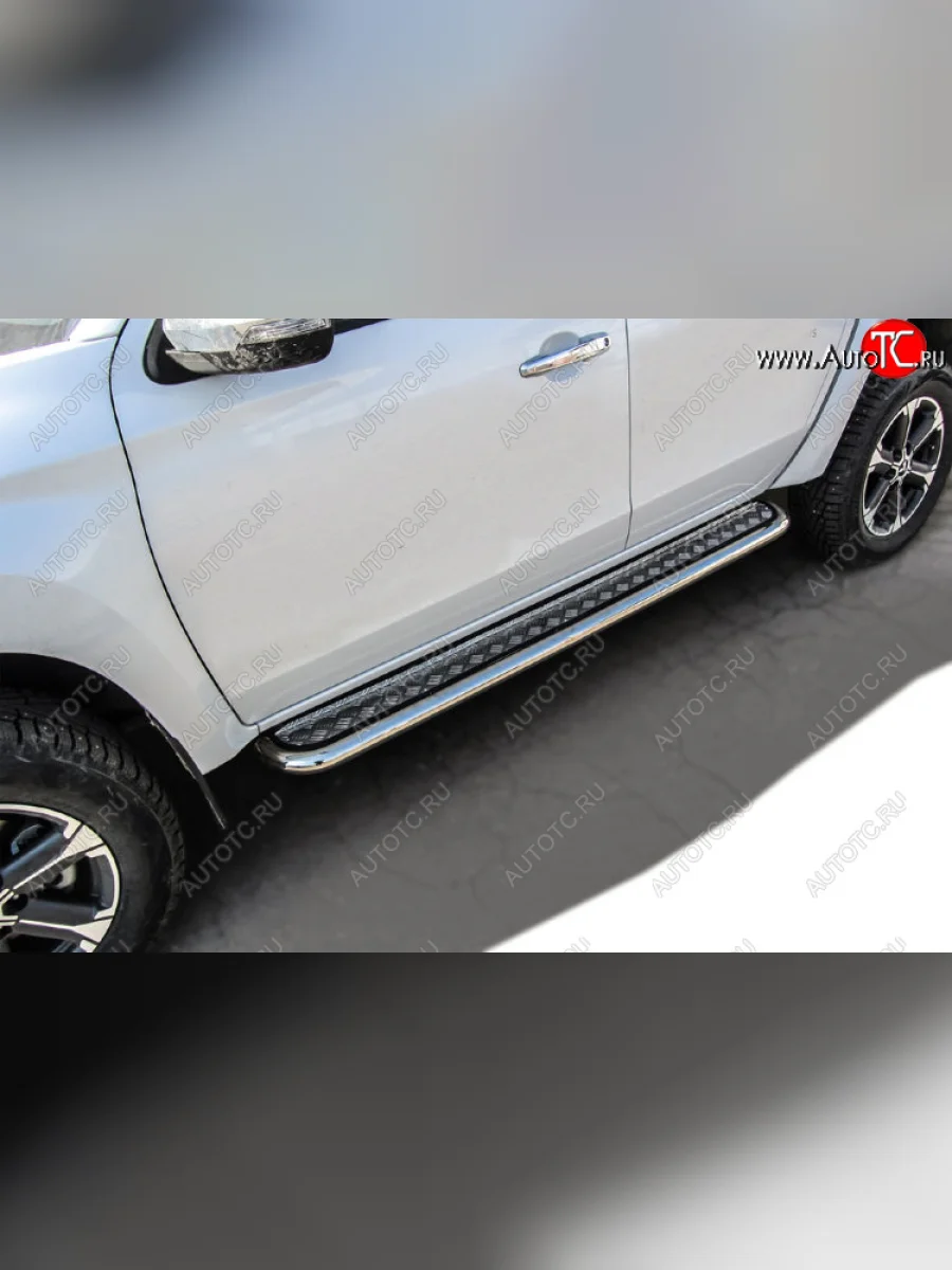 Защита порогов Slitkoff (Ø 57 мм, с листом) Mitsubishi L200 5 KK,KL рестайлинг (2018-2022)  в Самаре Самарской области