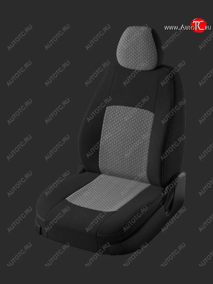 Чехлы для сидений Lord Autofashion Турин (жаккард, спинка и сиденье 60/40, 3 Г-образных подголовника) Ford Kuga 2 дорестайлинг (2013-2016) (Черный, вставка Люкс-94)  в Керчи Республика Крым