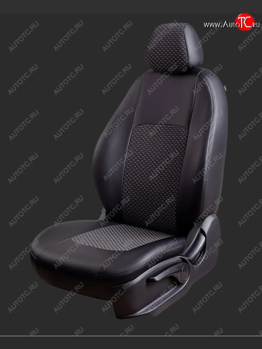 Чехлы для сидений Lord Autofashion Турин (экокожа/жаккард, спинка и сиденье 40/60, 2 П- и 1 Г-образных подголовника) Honda CR-V RM1,RM3,RM4 рестайлинг (2014-2018) (Черный, вставка жаккард Чёрный Люкс-94)  в Воронеже Воронежской области