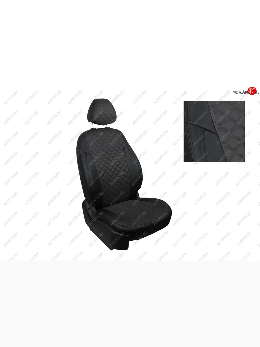 Чехлы для сидений Seintex Ромб Алькантара Subaru Forester SH (2008-2013) (Цвет: черный)  в Самаре Самарской области