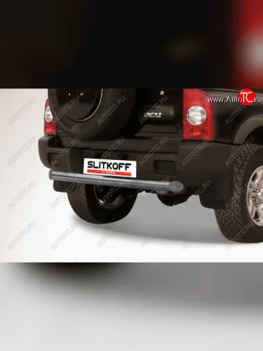 Защита заднего бампера Slitkoff (Ø 76 мм, короткая) (Сталь с полимерным покрытием. Цвет: серебристый) ТАГАЗ Tager  5d (2008-2012)
