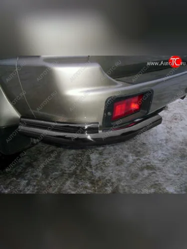 Защита заднего бампера Slitkoff (Ø 57+Ø42, уголки) (Сталь с полимерным покрытием. Цвет: черный) Mitsubishi Pajero Sport  PA (1996-2008) дорестайлинг, рестайлинг