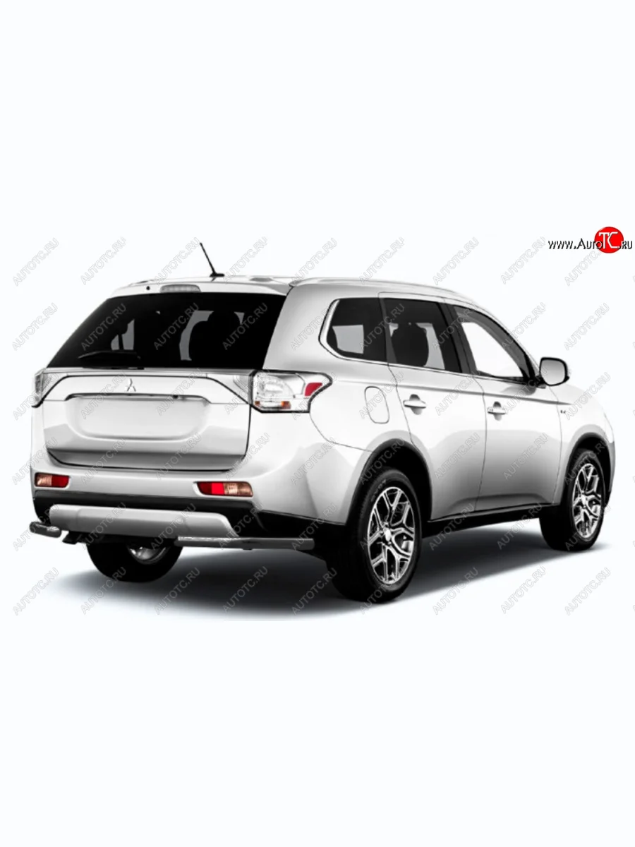 Защита заднего бампера Slitkoff (Ø 57 мм) Mitsubishi Outlander GF 2-ой рестайлинг (2015-2018) (Сталь с полимерным покрытием. Цвет: черный)  в Самаре Самарской области