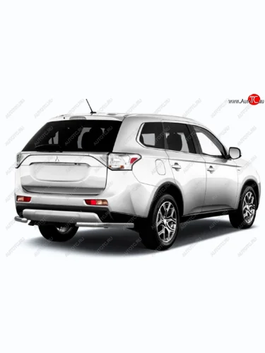 Защита заднего бампера Slitkoff (Ø 57 мм) (Сталь с полимерным покрытием. Цвет: серебристый) Mitsubishi Outlander GF 2-ой рестайлинг (2015-2018)