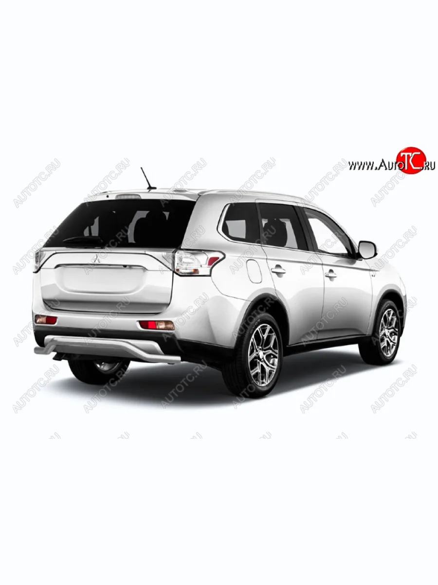 Защита заднего бампера Slitkoff (Ø 57, волна)  Mitsubishi Outlander (2014-2016) GF (Нержавеющая сталь)  в Самаре Самарской области