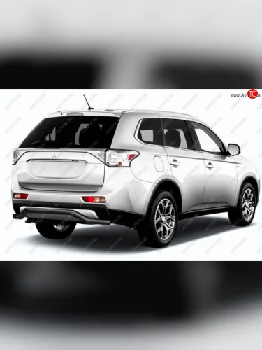 Защита заднего бампера Slitkoff (Ø 57, волна) (Сталь с полимерным покрытием. Цвет: черный) Mitsubishi Outlander  GF (2014-2016) 1-ый рестайлинг