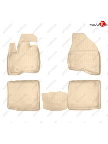 Коврики салона Norplast Unidec (5 мест) (Цвет: бежевый) Ford Explorer U502 дорестайлинг (2010-2016)