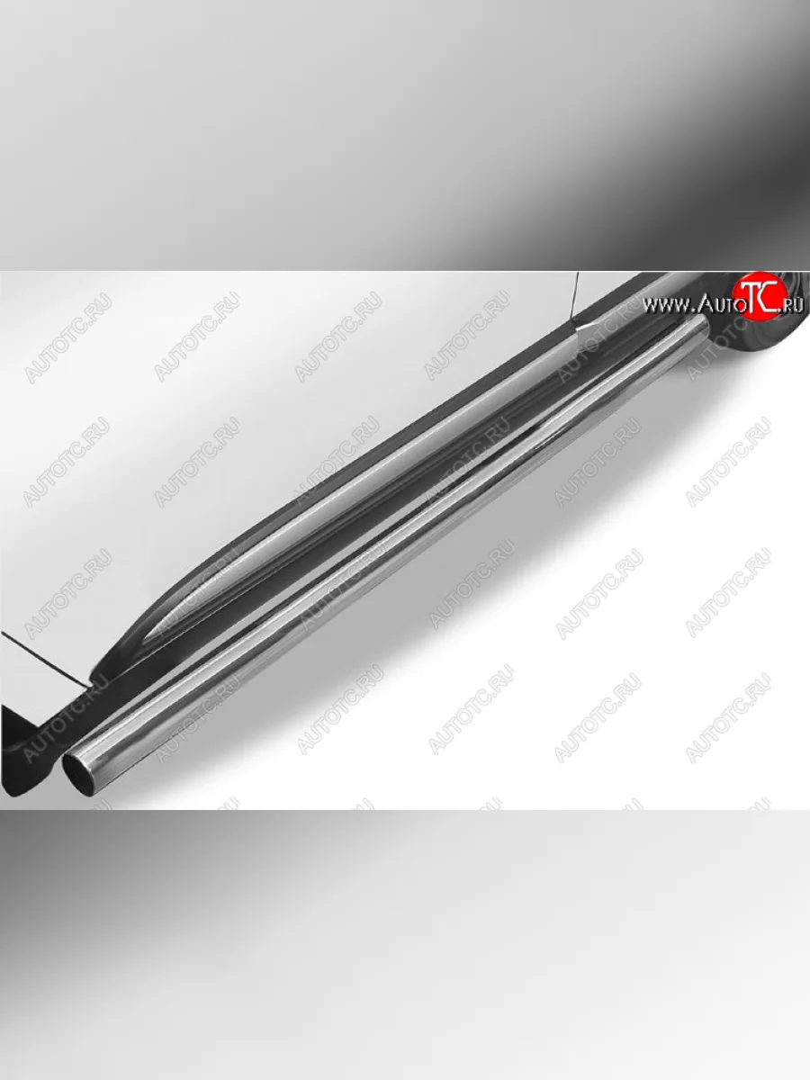 Защита порогов Slitkoff (Ø 76 мм)  Mitsubishi Outlander (2015-2018) GF (Нержавеющая сталь)  в Самаре Самарской области