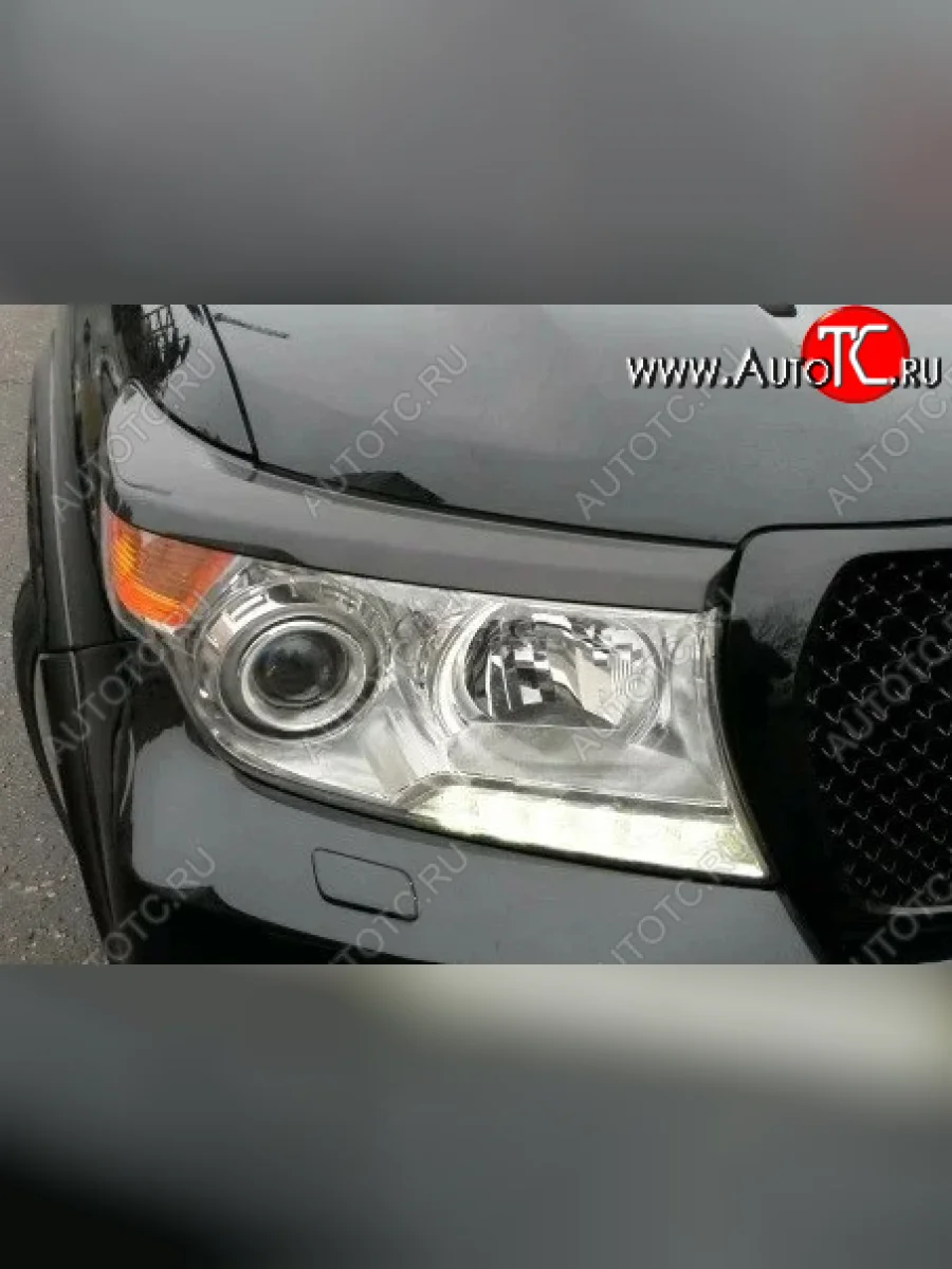 Реснички на фары KURAJ Toyota Land Cruiser 200 1-ый рестайлинг (2012-2015) (Неокрашенные)  в Керчи Республика Крым