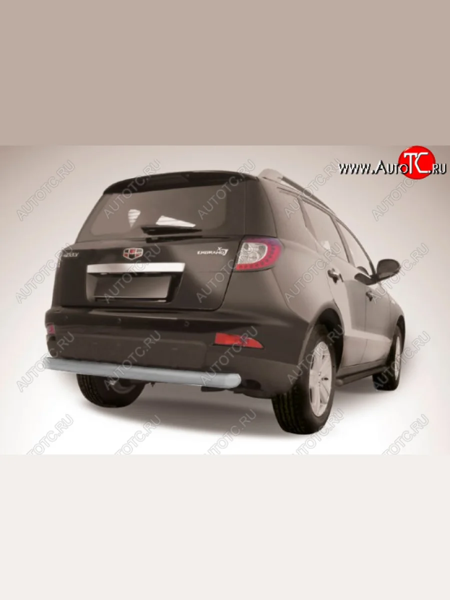 Защита заднего бампера Slitkoff (Ø 76 мм, радиусная) Geely Emgrand X7 дорестайлинг (2011-2015) (Сталь с полимерным покрытием. Цвет: серебристый)  в Перми Пермском крае