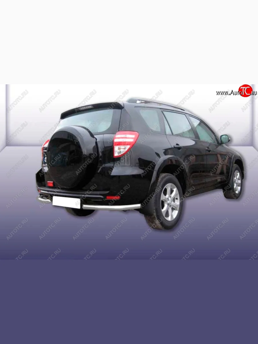 Защита заднего бампера Slitkoff (Ø 57 мм, уголки) Toyota RAV4 XA30 5 дв. удлиненный 1-ый рестайлинг (2009-2010) (Сталь с полимерным покрытием. Цвет: серебристый)  в Перми Пермском крае