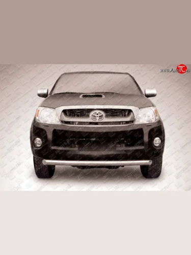 Защита переднего бампера Slitkoff (Ø 76, радиусная) (Нержавеющая сталь) Toyota Hilux  AN20,AN30 (2011-2016)  2-ой рестайлинг