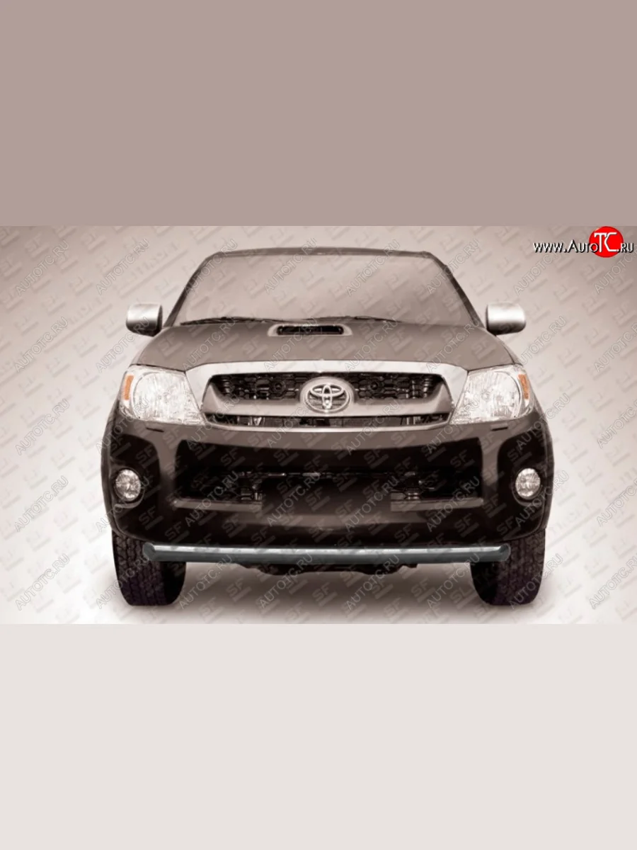 Защита переднего бампера Slitkoff (Ø 76, радиусная)  Toyota Hilux (2011-2016) AN20,AN30 (Сталь с полимерным покрытием. Цвет: черный)  в Самаре Самарской области
