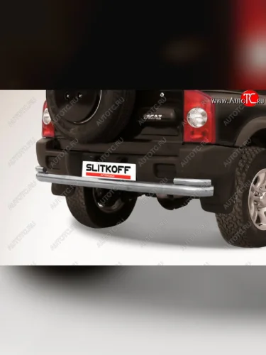 Защита заднего бампера Slitkoff (Ø 76+Ø 42, двойная) (Сталь с полимерным покрытием. Цвет: серебристый) ТАГАЗ Tager  5d (2008-2012)
