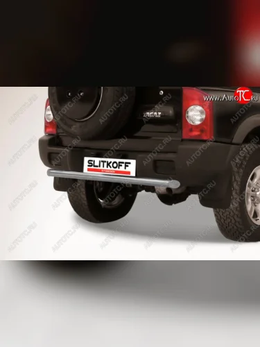 Защита заднего бампера Slitkoff (Ø мм) (Сталь с полимерным покрытием. Цвет: серебристый) ТАГАЗ Tager  5d (2008-2012)