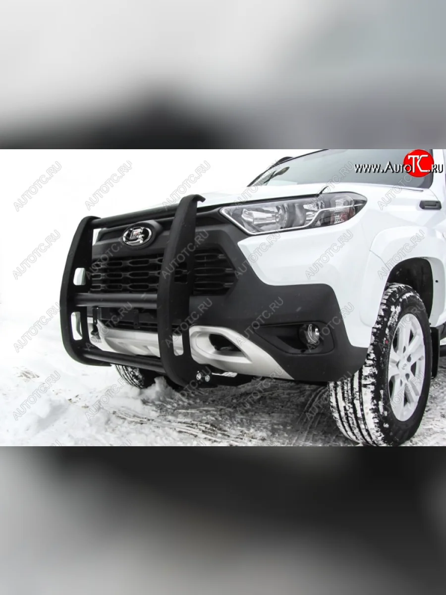 Кронштейн для противотуманных фар Slitkoff (BRUTAL)  Лада ВАЗ Нива Трэвел (2021-2025) (Сталь с полимерным покрытием. Цвет: черный)  в Самаре Самарской области