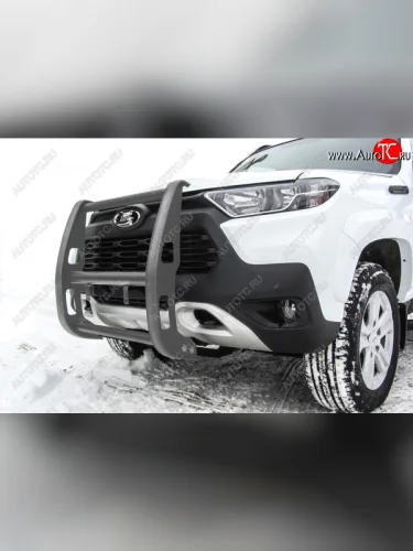 Кронштейн для противотуманных фар Slitkoff (BRUTAL) (Сталь с полимерным покрытием. Цвет: серебристый) Лада ВАЗ Нива Трэвел (2021-2025) (212300-80)