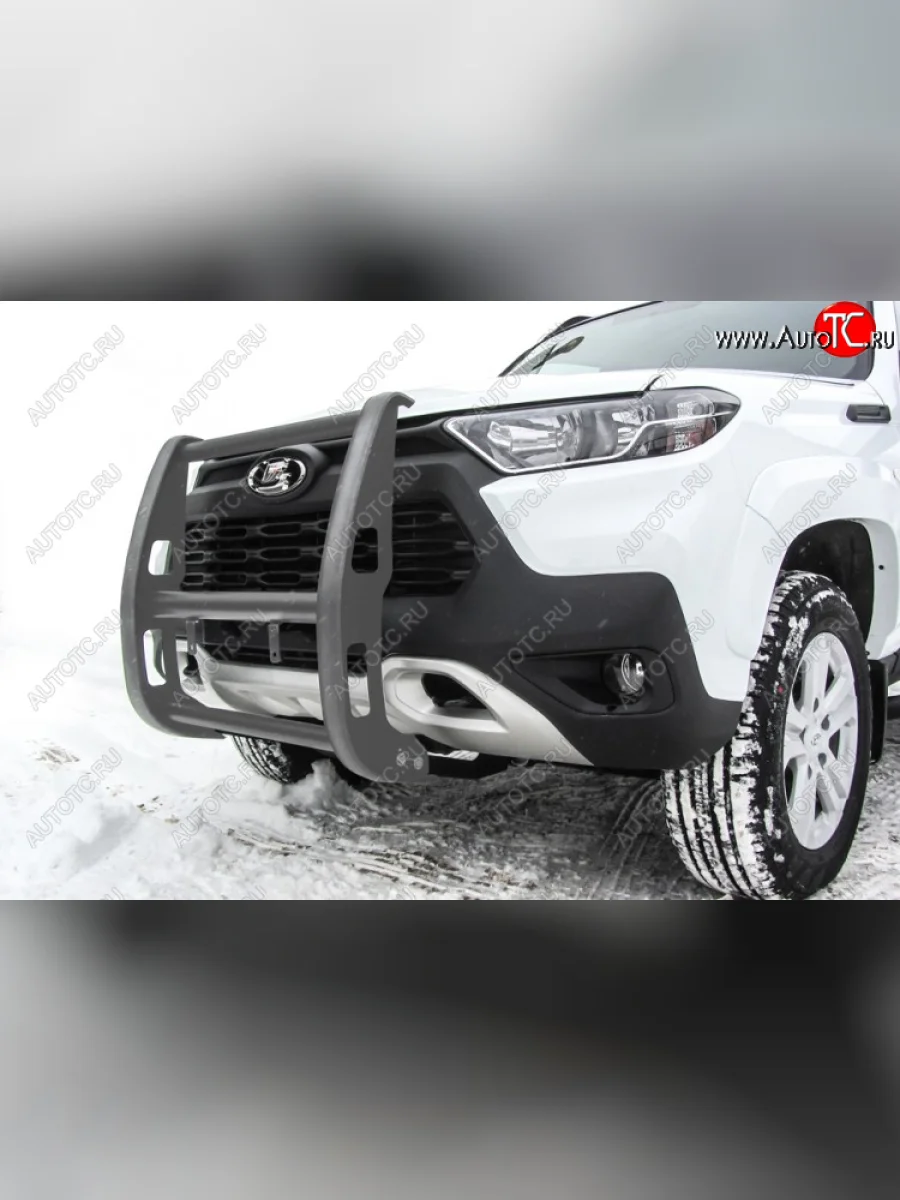 Кронштейн для противотуманных фар Slitkoff (BRUTAL)  Лада ВАЗ Нива Трэвел (2021-2025) (Сталь с полимерным покрытием. Цвет: серебристый)  в Самаре Самарской области