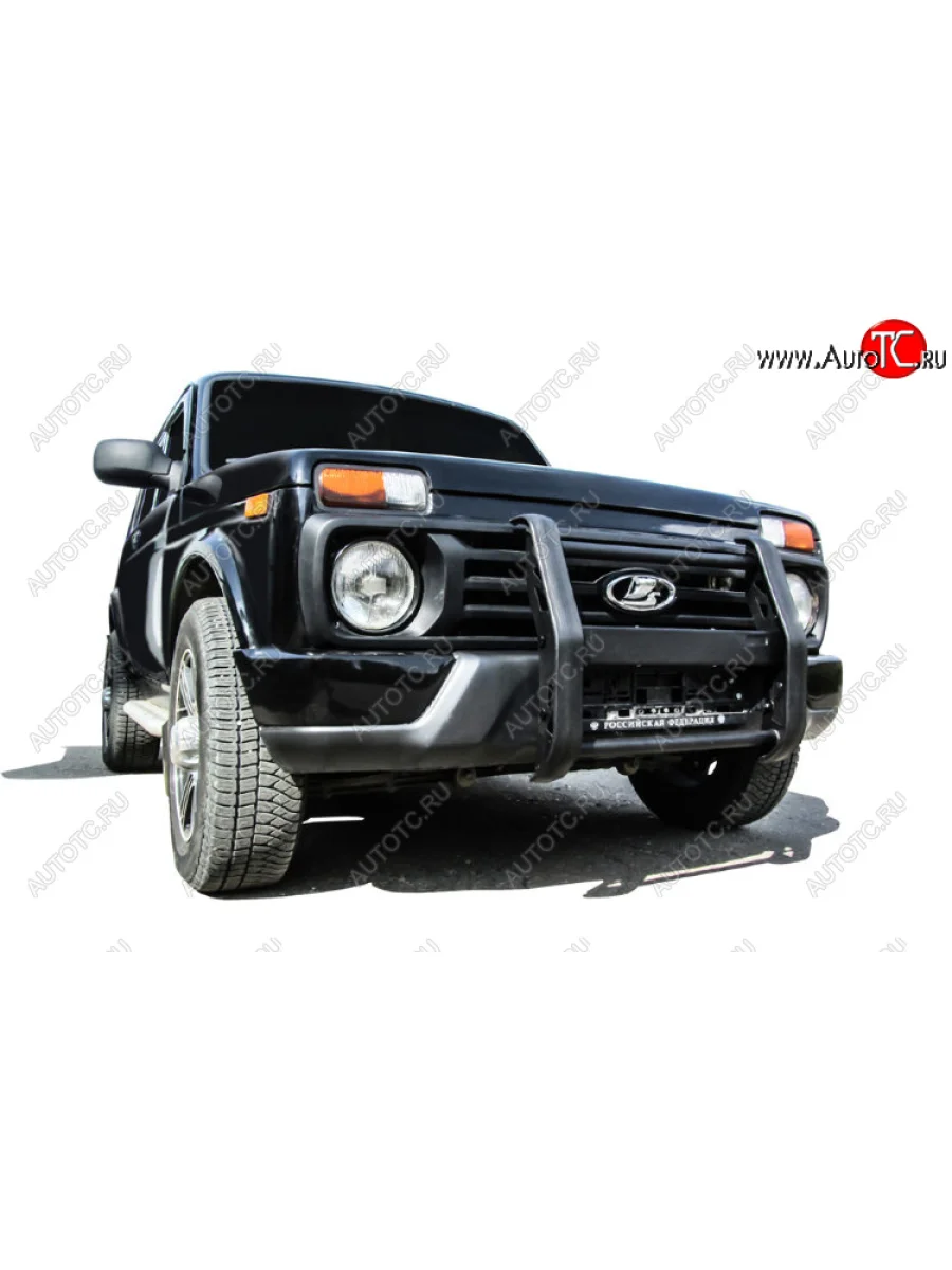 Кронштейн для противотуманных фар Slitkoff (BRUTAL) Лада ВАЗ Нива 4х4 2121 3 дв. дорестайлинг (1977-2019) (Сталь с полимерным покрытием. Цвет: черный)  в Перми Пермском крае