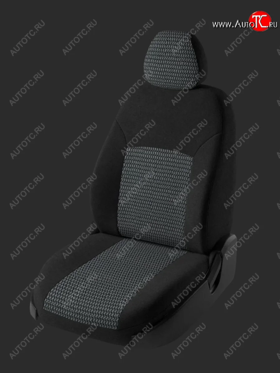 Чехлы для сидений Lord Autofashion Дублин (жаккард, спинка и сиденье 40/60, 3 Г-образных подголовника) KIA Ceed 1 ED рестайлинг, хэтчбэк 5 дв. (2010-2012) (Черный, вставка Черный Зигзаг)  в Самаре Самарской области