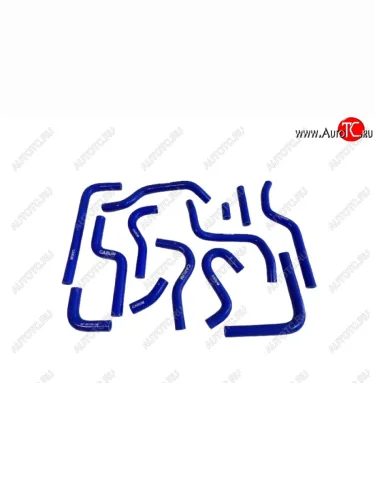 Патрубки радиатора печки (ЗМЗ405 Е-3 с задн. отопителем силикон) CARUM ГАЗ Соболь 2217 автобус дорестайлинг  (1998-2002) (комплект 13 шт.)