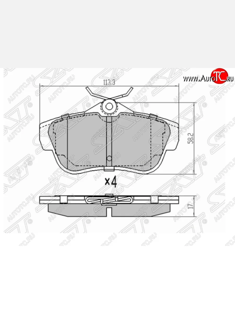 Комплект задних тормозных колодок SAT Fiat Scudo (2007-2016)  в Перми Пермском крае
