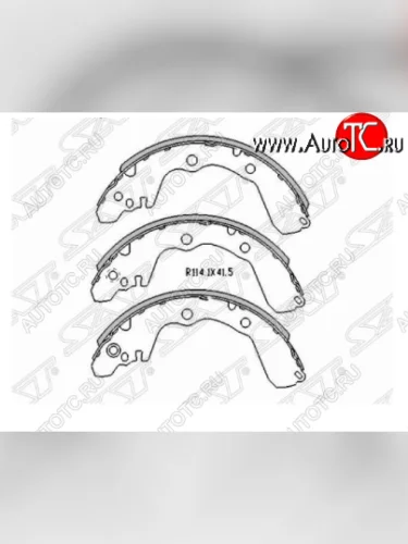 Комплект задних тормозных колодок SAT Mitsubishi Colt CA0 хэтчбэк 3 дв. (1991-1996)