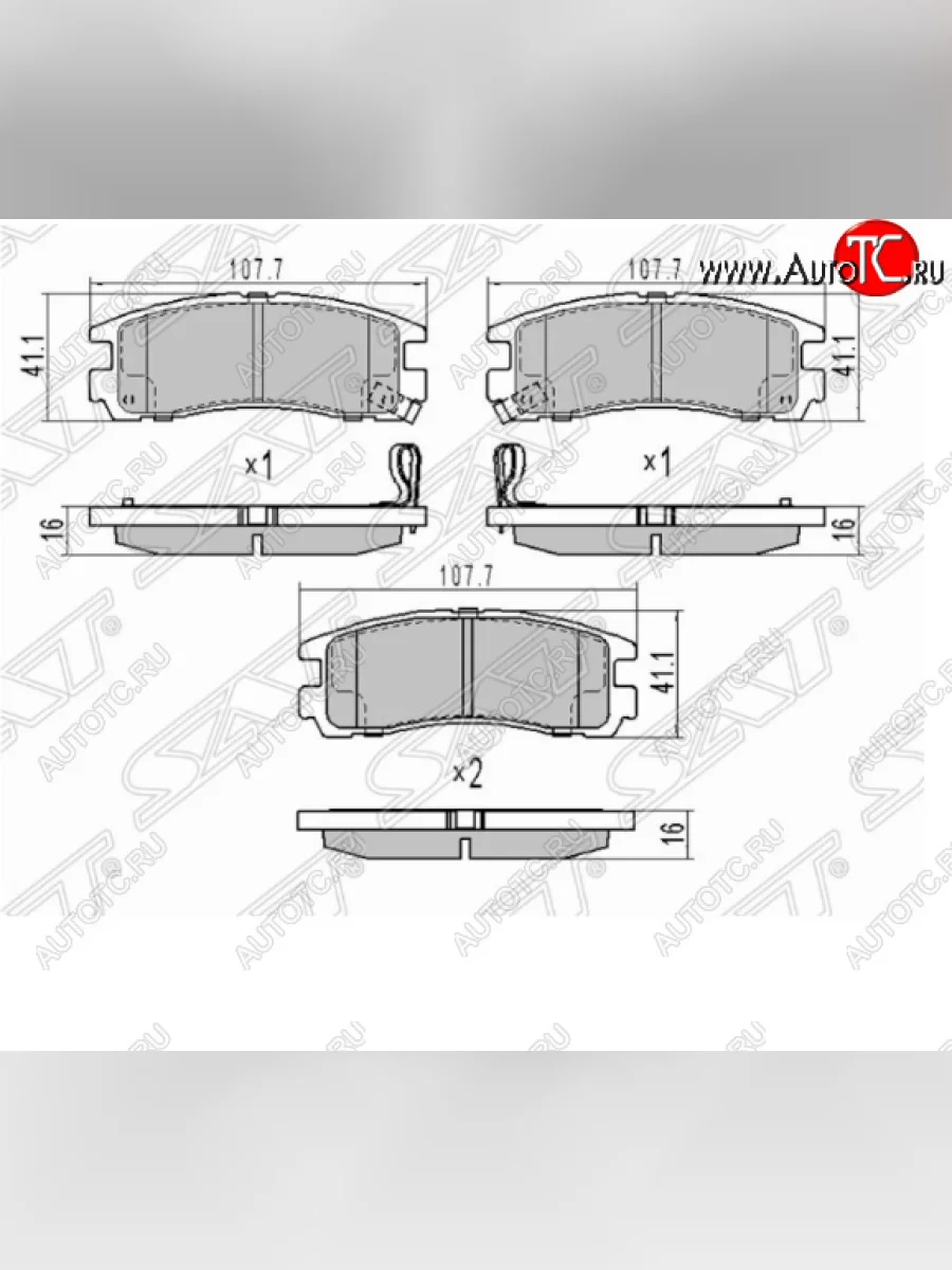 Комплект задних тормозных колодок SAT  Mitsubishi Pajero (1991-1999) 2 V30/V40 5 дв., 2 V20, 2 V30/V40  в Самаре Самарской области