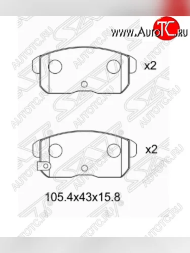 Комплект задних тормозных колодок SAT Nissan Sunny B15 (1998-2004)