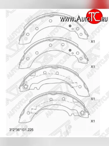 Комплект задних тормозных колодок SAT Renault Logan 1 дорестайлинг (2004-2010)
