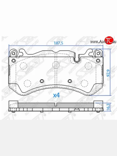 Комплект передних тормозных колодок SAT Audi Q3 8U рестайлинг (2014-2018)