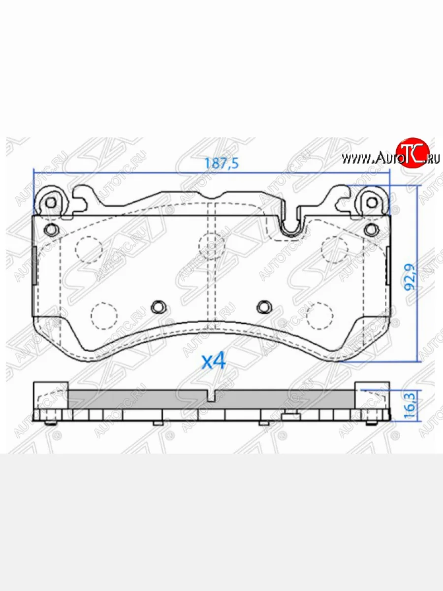 Комплект передних тормозных колодок SAT Mercedes-Benz GL class X166 дорестайлинг (2012-2016)  в Перми Пермском крае