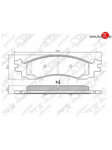 Комплект передних тормозных колодок SAT Ford Explorer  U251 (2006-2010) 5 дв.