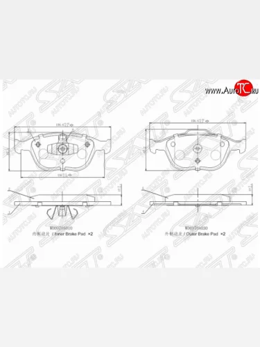 Комплект передних тормозных колодок SAT Ford Focus 1 хэтчбэк 3 дв. дорестайлинг (1998-2002)